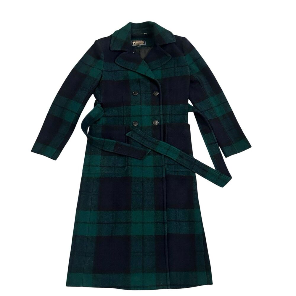 Pendleton Ladies Forest Park Blackwatch Tartan Check Plaid Wool Coat Large